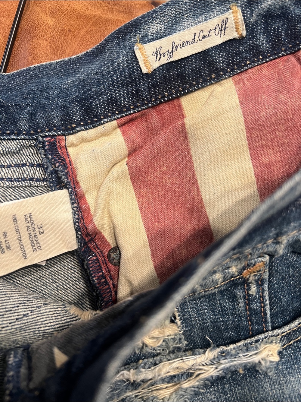 RALPH LAUREN Flag Denim Shorts 32